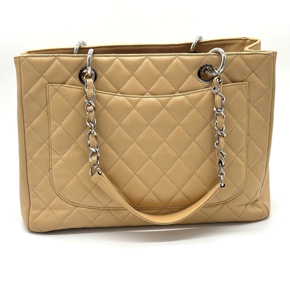 Chanel Beige Quilted Caviar Leather GST Shopper Tote - Picture 3 of 12